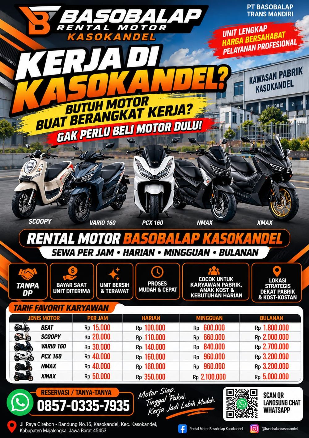 Brosur Rental Motor Basobalap Kasokandel
