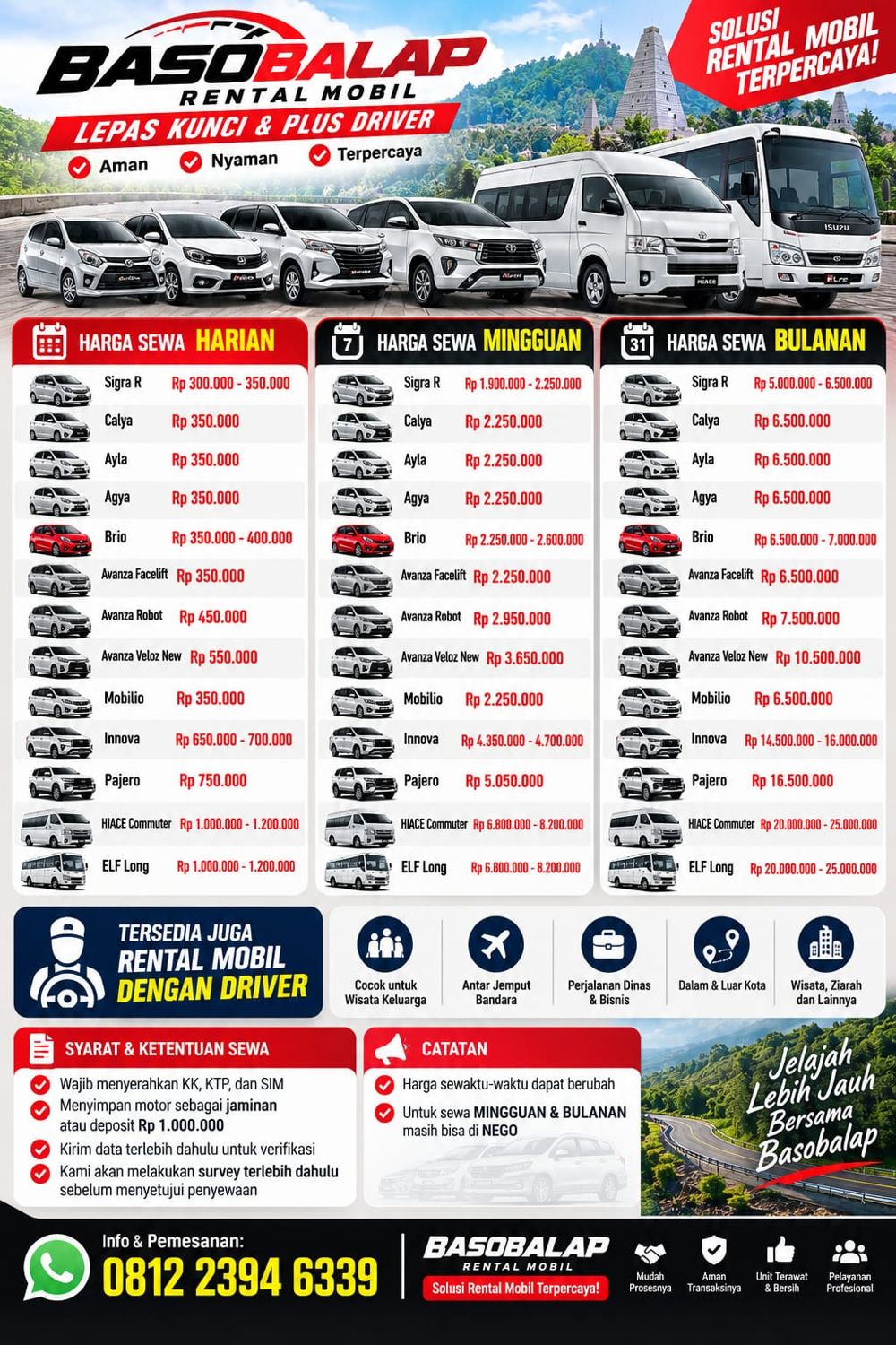 Brosur Rental Mobil Basobalap